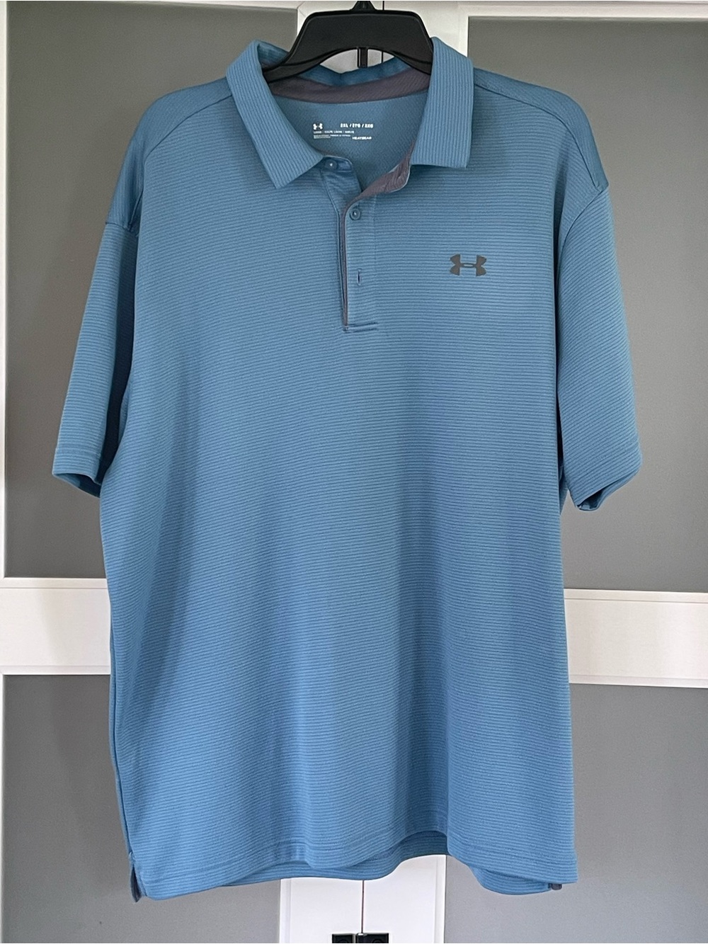 Under Armor Heatgear Polo Shirt Men’s 2XL Blue loose Fit Performance Golf